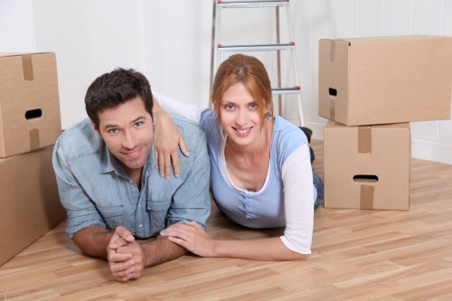 Removal team planning a move in Redbridge residential street