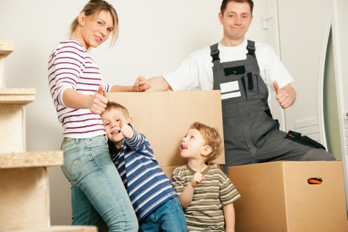 Loading furniture into a hired removal truck